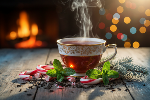 A shimmering winter cup that captures the brisk freshness of peppermint and the nostalgic sweetness of candy canes, Candy Cane Black Tea pairs the robust body of premium Sri Lankan black tea with real candy cane pieces and cooling peppermint leaves. Each sip balances a lively briskness with a festive, mint-tinged swirl — like the spark of laughter around a crackling fire on a crisp evening. Comforting yet bright, this blend evokes moments of warmth and joy no matter the season. 